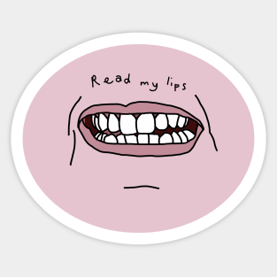 Read my Pink Lips Funny Face Sticker